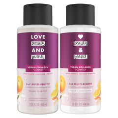 Love Beauty & Planet Shampoo & Conditioner Set, Vegan Keratin & Sun-Kissed Mandarin, 13.5 fl oz Each, 2-Pack