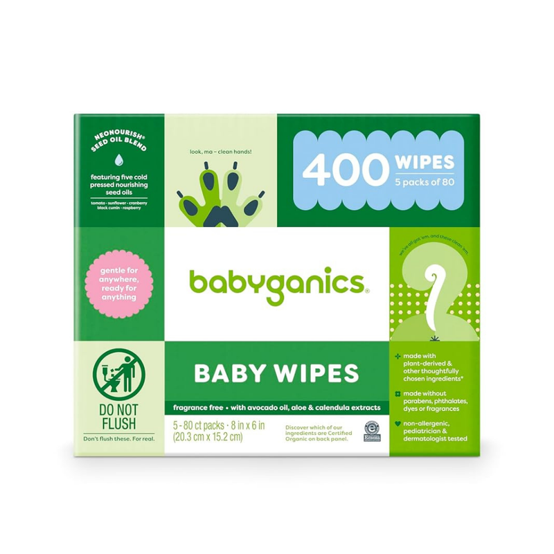 Babyganics Baby Wipes, Fragrance Free, 80 Count