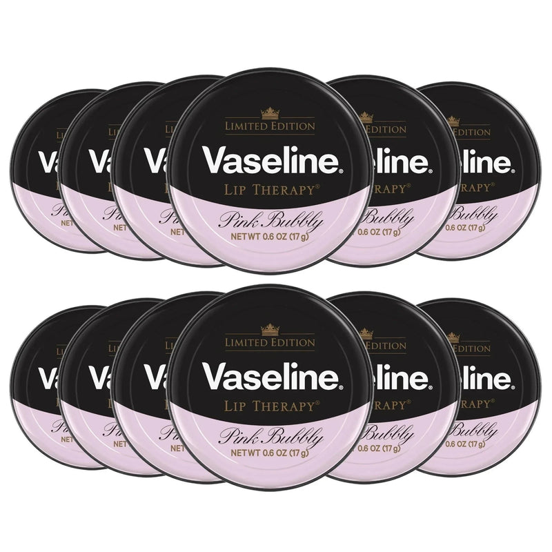 Vaseline Lip Therapy Pink Bubbly Lip Balm Tin, 0.6 Oz