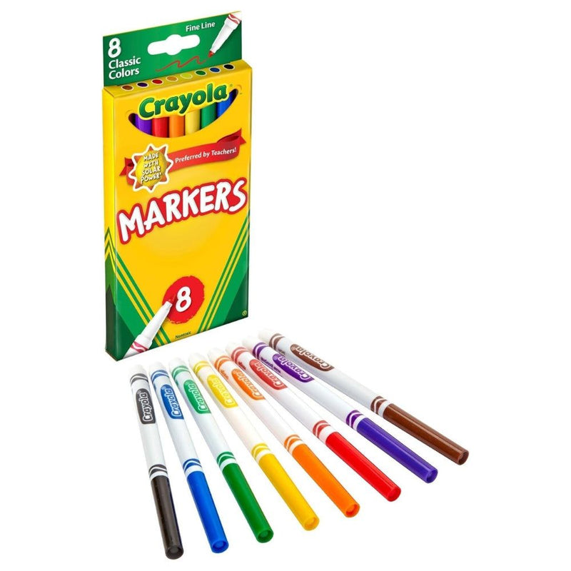 Crayola Classic Fine Line Markers, 8 Count
