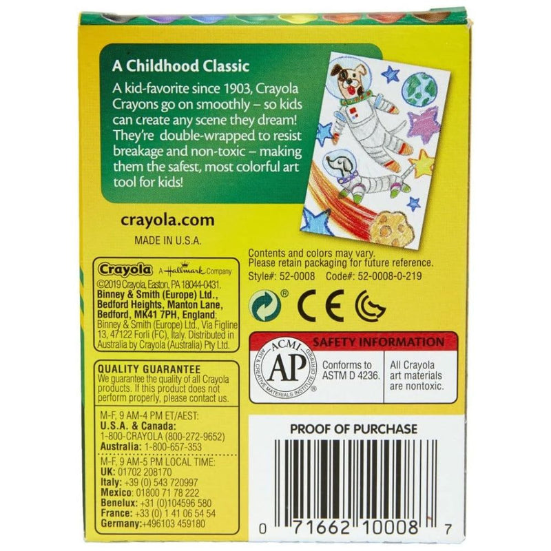 Crayola Classic Crayons, 8 Count - Pack of 12 Boxes