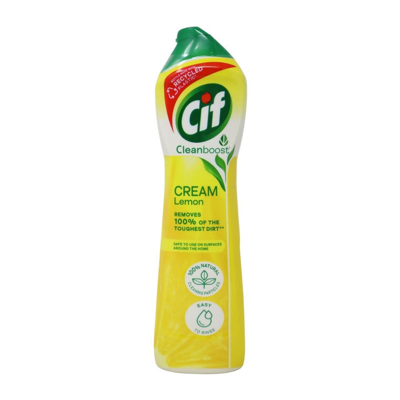 Cif CleanBoost Cream Multi-Surface All-Purpose Cleaner, Lemon, 16.9 Oz