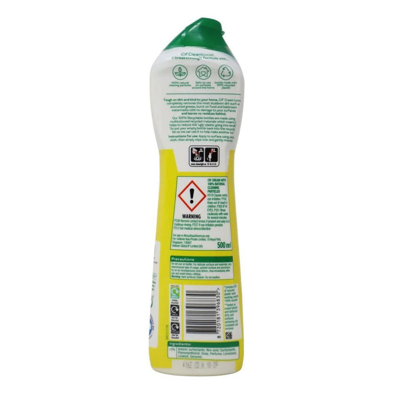 Cif CleanBoost Cream Multi-Surface All-Purpose Cleaner, Pink & Lemon, 16.9 Oz. Ea.