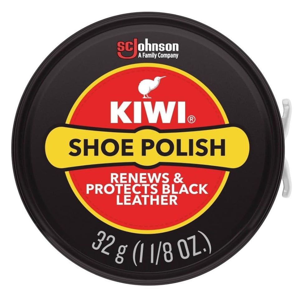 KIWI Shoe Polish Tin, Black, 1.125 oz ( 32g ) -