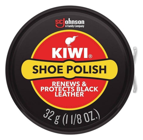 KIWI Shoe Polish Tin, Black, 1.125 oz (32g)