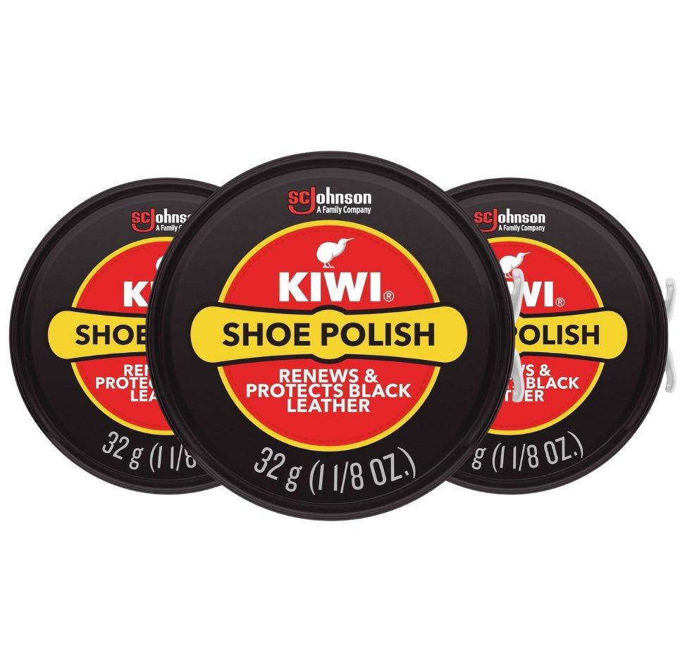 KIWI Shoe Polish Tin, Black, 1.125 oz ( 32g ) -
