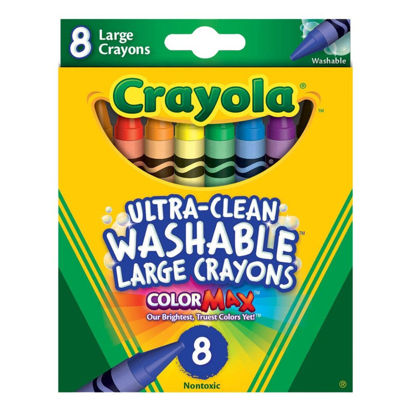 Crayola Ultra Clean Large Washable Color Max Crayons, 8 Count