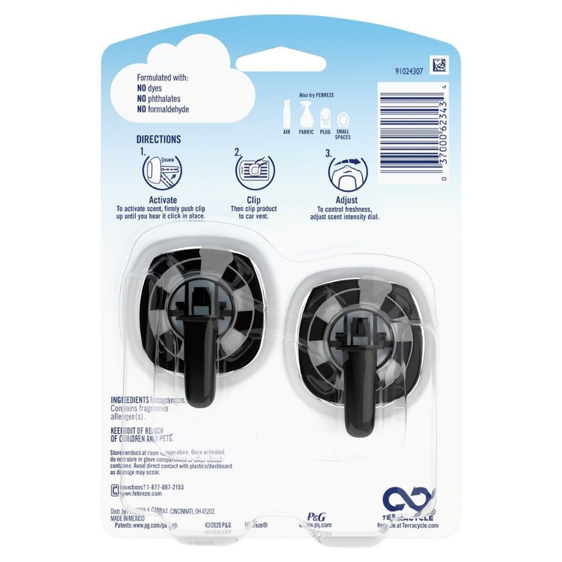 Febreze Unstopables Auto Car Vent Clip Air Freshener, Paradise, 2 Count