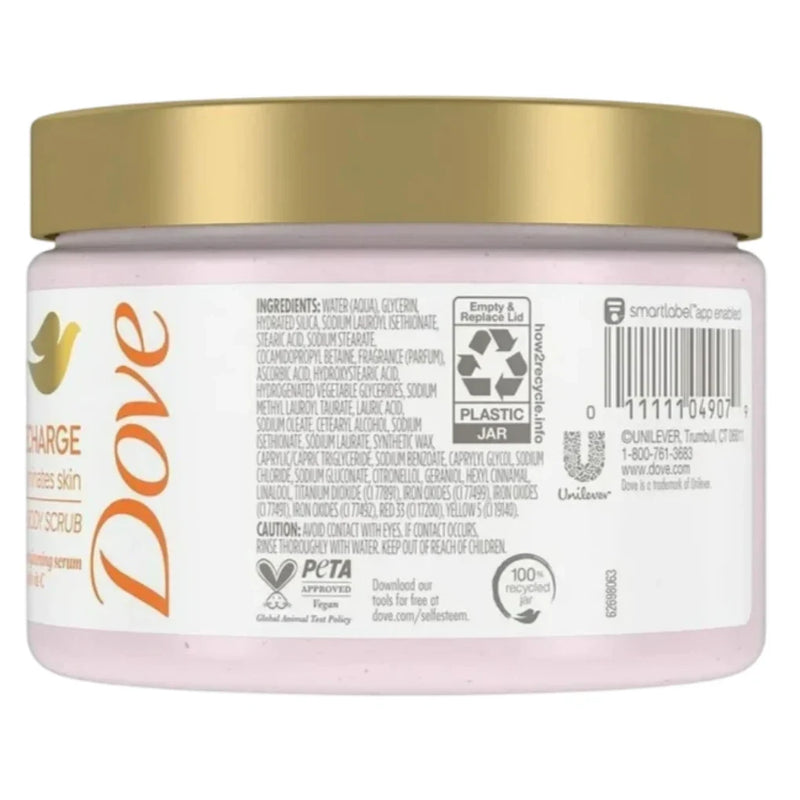 Dove Glow Recharge Body Scrub, Energizes & Illuminates Skin, 12 Oz