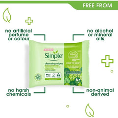 Simple Kind to Skin Facial Cleansing Wipes, 25 Count