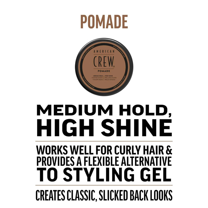 American Crew Men's Hair Pomade, Medium Hold / High Shine, 3oz