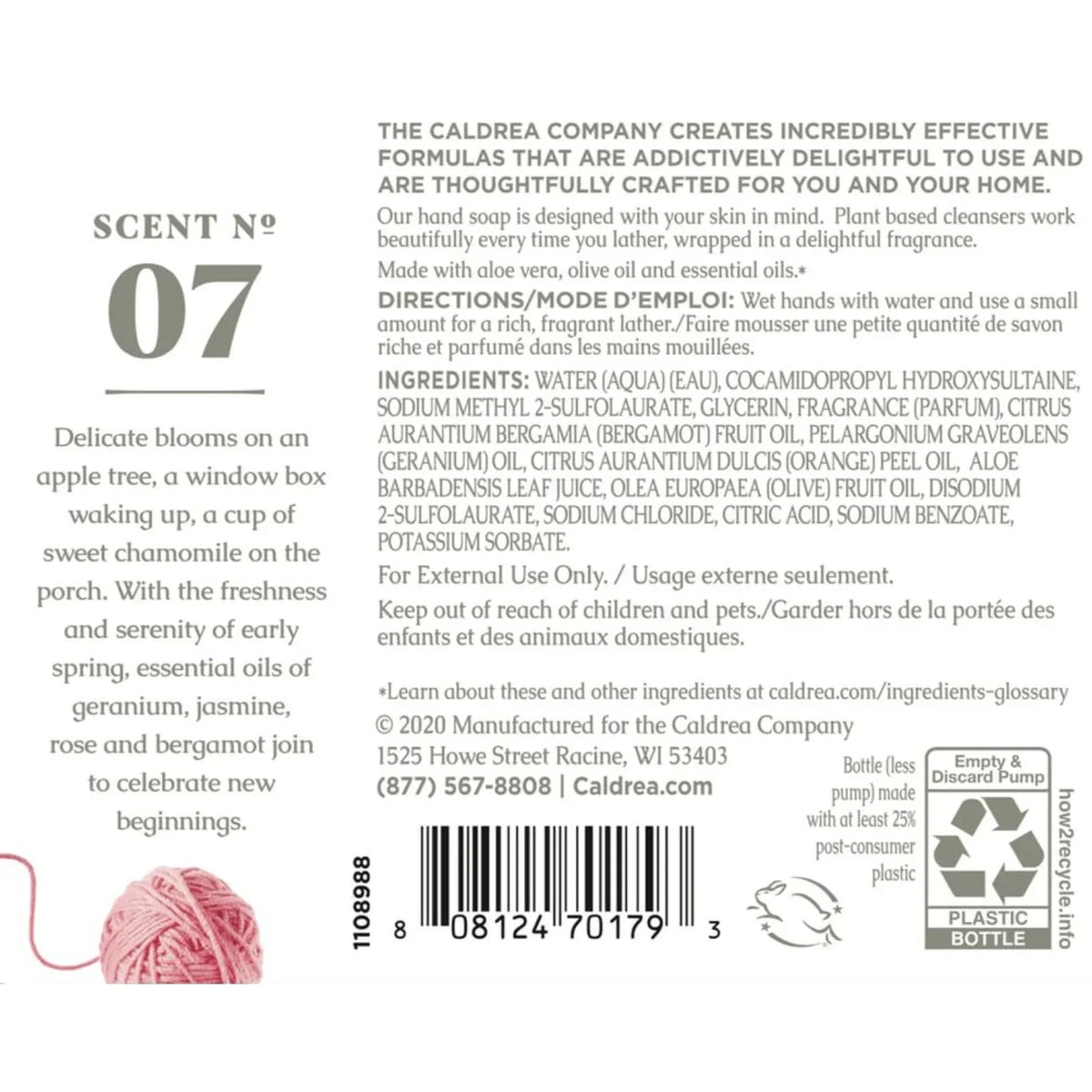 Caldrea Hand Soap, Sweet Pea, 10.8 oz, image 3