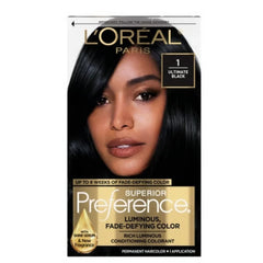 L'Oreal Paris Superior Preference Permanent Hair Color, 1 Ultimate Black
