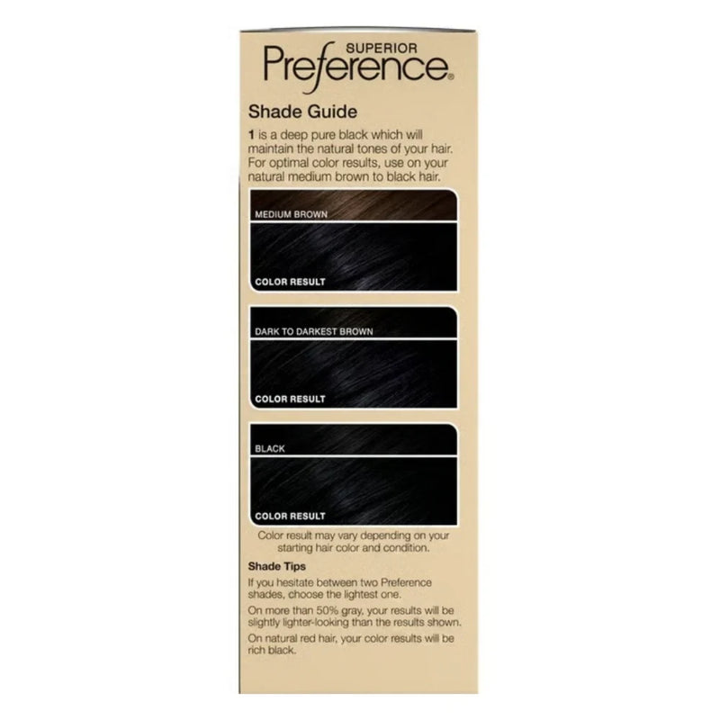 L'Oreal Paris Superior Preference Permanent Hair Color, 1 Ultimate Black