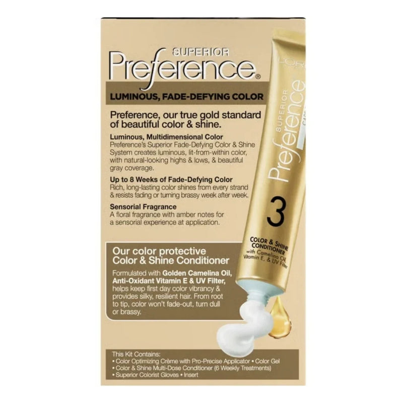 L'Oreal Paris Superior Preference Permanent Hair Color, 1 Ultimate Black