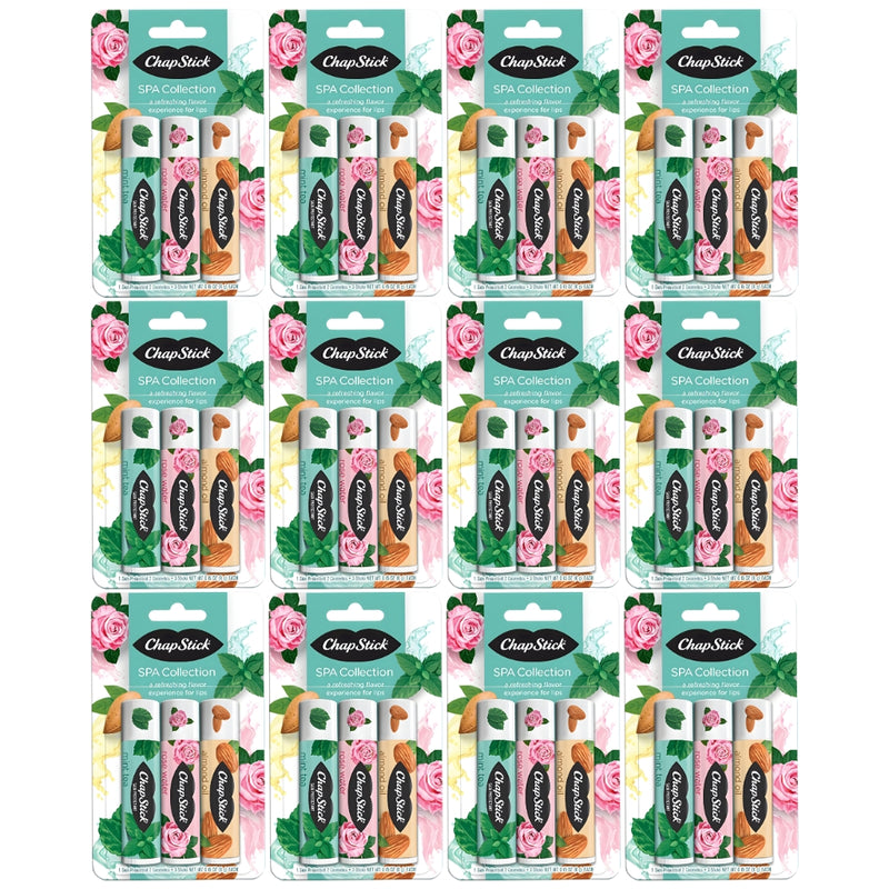 ChapStick Spa Collection 3 Count Variety Pack: Rose Water, Almond, Mint Tea