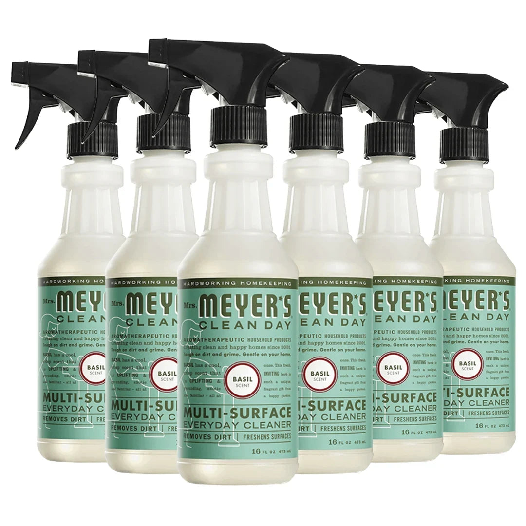 Mrs. Meyer's Multi-Surface Everyday Cleaner, Basil, 16 oz, 6-Pack