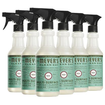 Mrs. Meyer's Multi-Surface Everyday Cleaner, Basil, 16 oz, 6-Pack