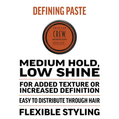 American Crew Men's Hair Defining Paste, Medium Hold / Low Shine, 3oz