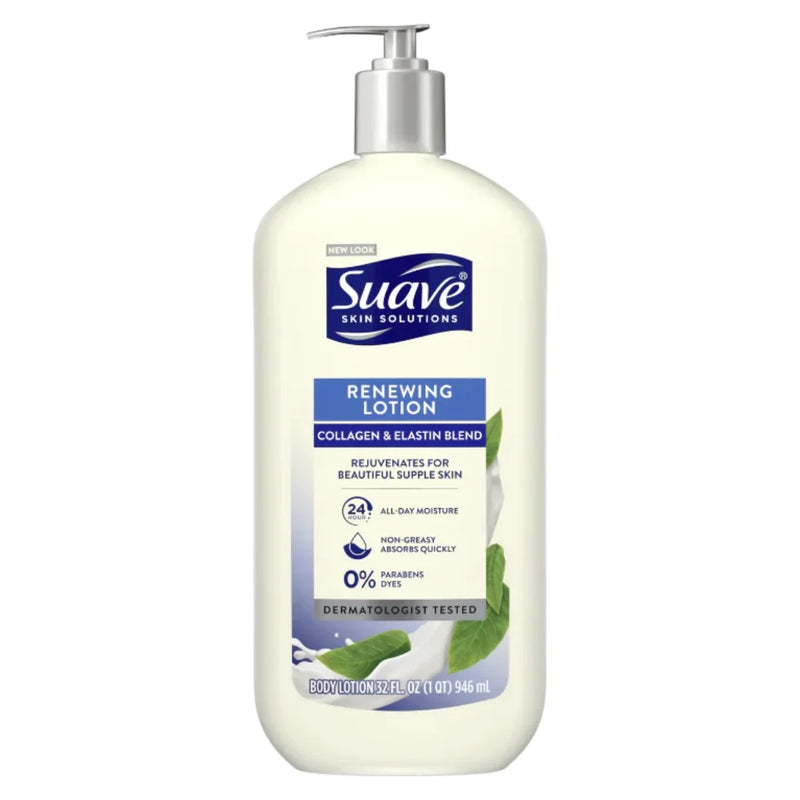 Suave Skin Solutions Renewing Body Lotion with Collagen & Elastin Blend, 32 Oz