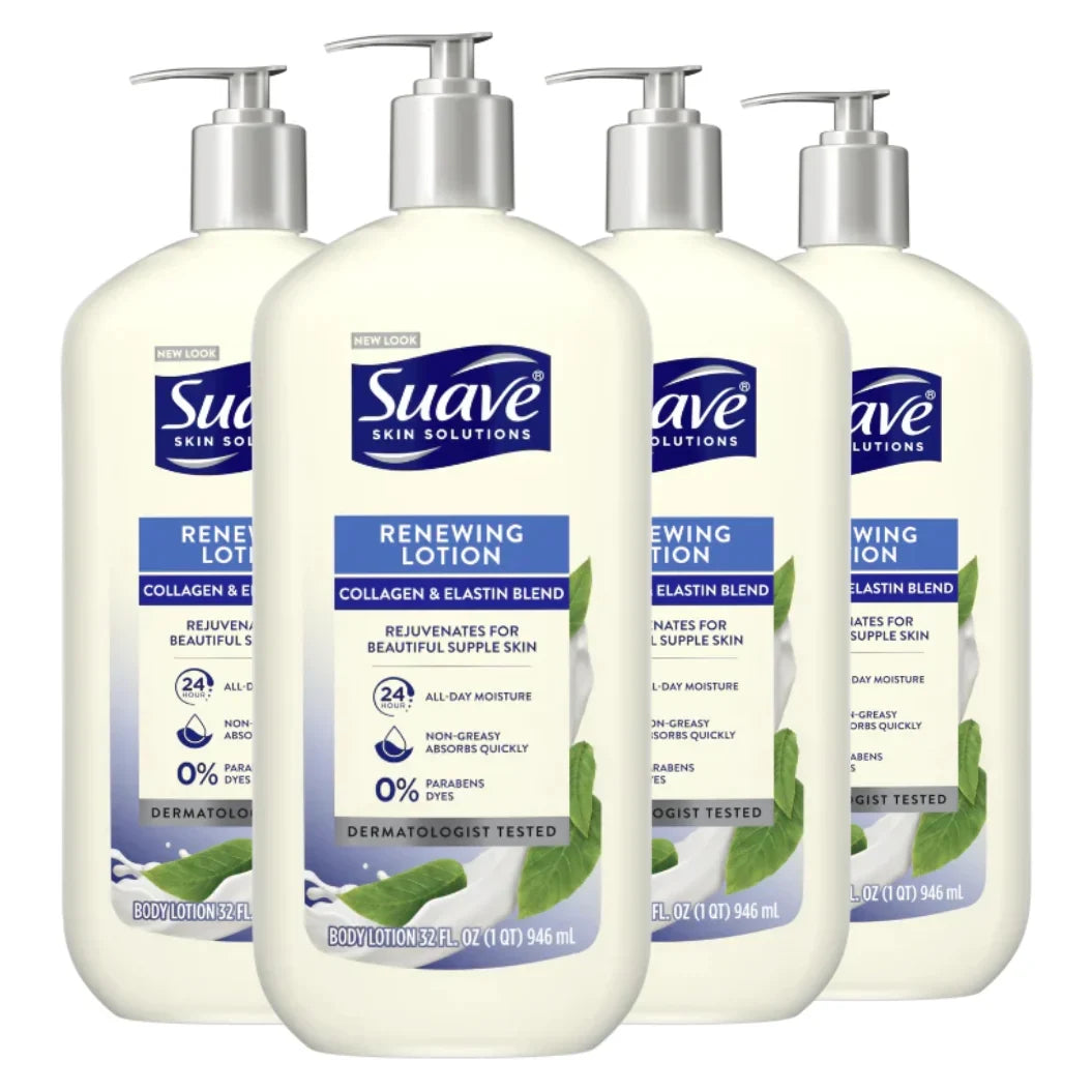 Suave Skin Solutions Renewing Body Lotion with Collagen & Elastin Blend, 32 Oz -