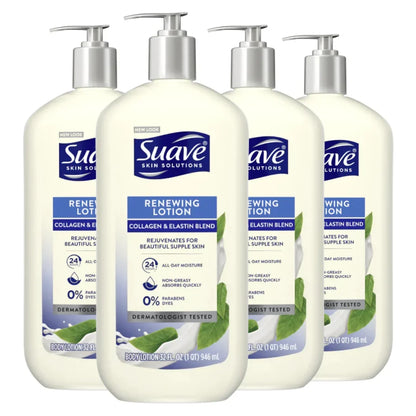 Suave Skin Solutions Renewing Body Lotion with Collagen & Elastin Blend, 32 Oz -