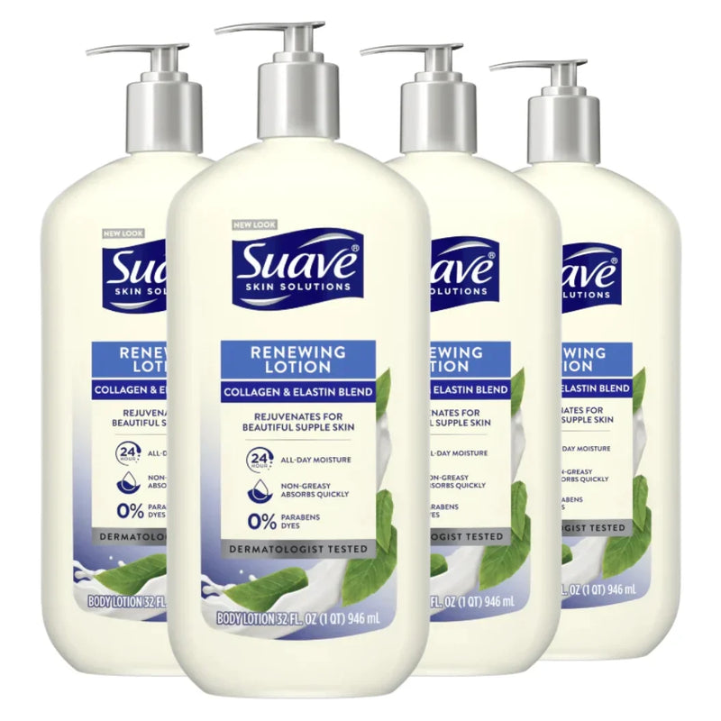 Suave Skin Solutions Renewing Body Lotion with Collagen & Elastin Blend, 32 Oz