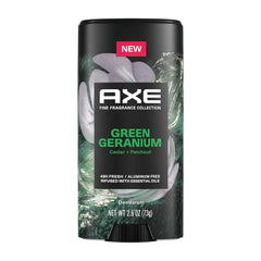 AXE Fine Fragrance Collection Green Geranium Deodorant Stick, Cedar & Patchouli, 2.6 oz
