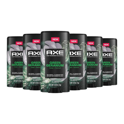 AXE Fine Fragrance Collection Green Geranium Deodorant Stick, Cedar & Patchouli, 2.6 oz -