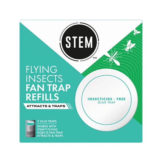 Stem Flying Insect Fan Trap Refills, 5 Glue Traps -