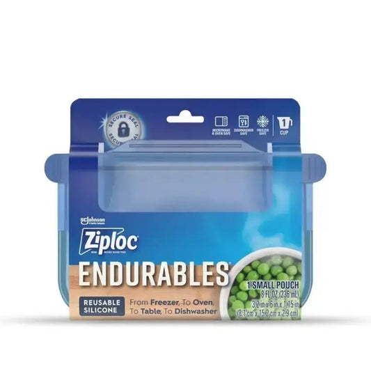 Ziploc Endurables Small Pouch, Reusable Silicone Bags, 8oz -