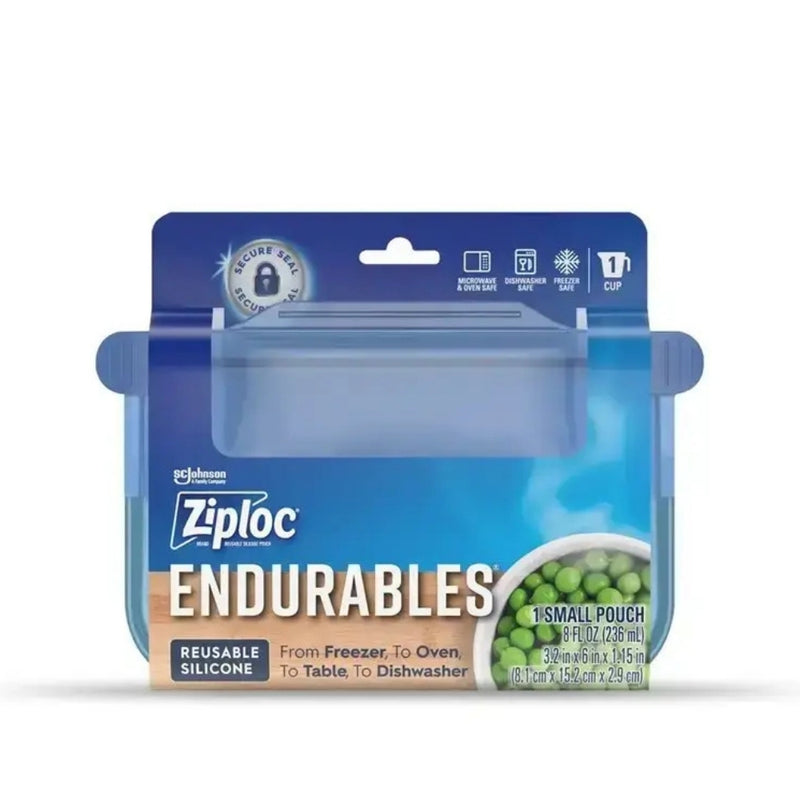 Ziploc Endurables Small Pouch, Reusable Silicone Bags, 8oz