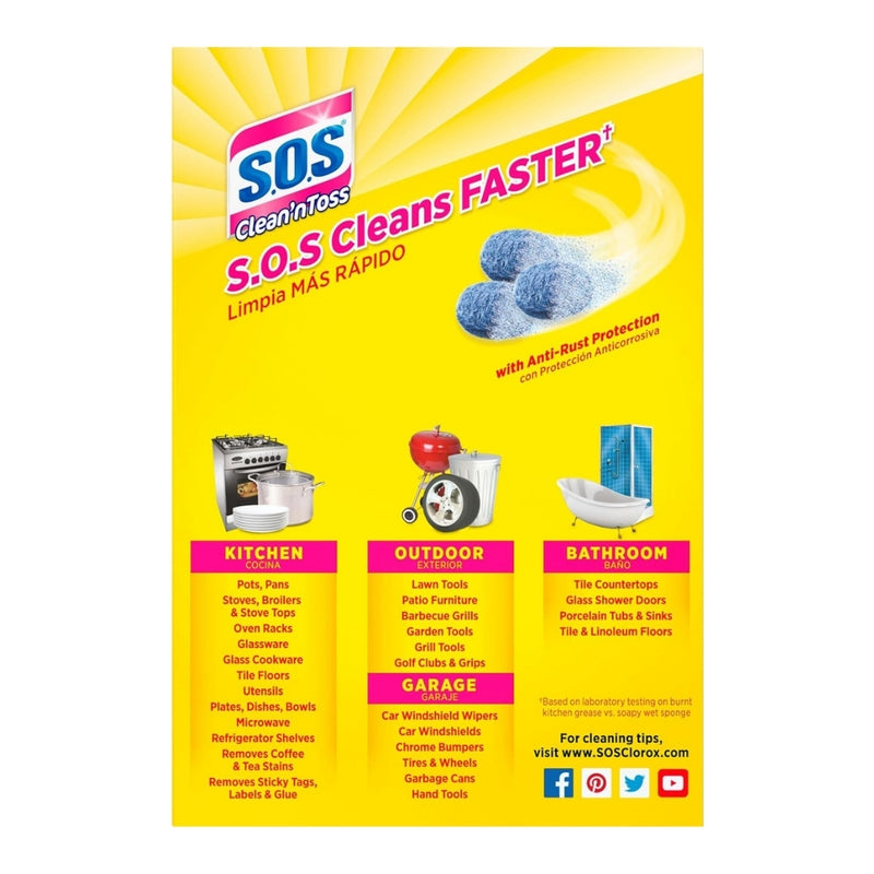S.O.S. Clean ‘n Toss Steel Wool Soap Pads, 15 Count