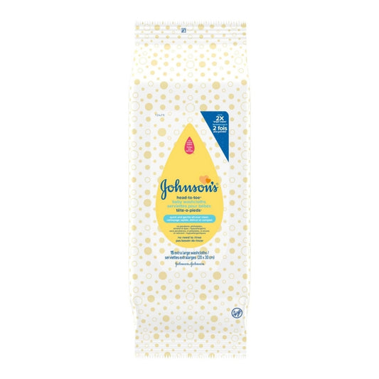 Johnson's Head-to-Toe Baby Washcloths, 15 Count -