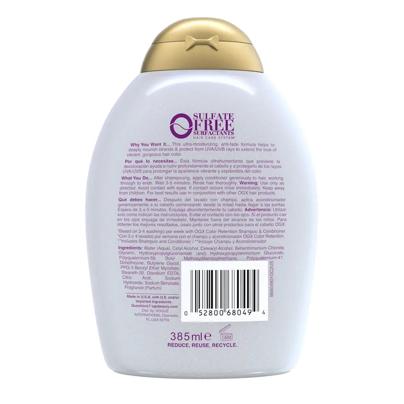 OGX Color Care Vibrant Color Vibes Strengthening & Color Retention Conditioner, 13oz