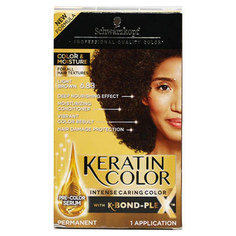 Schwarzkopf Keratin Color Permanent Hair Dye, 6.83 Light Brown
