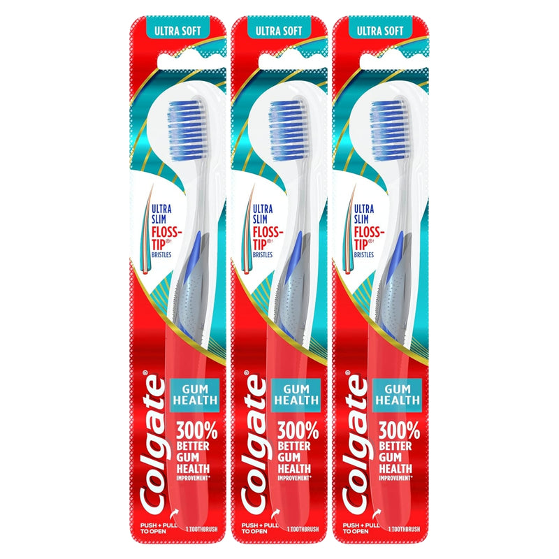 Colgate Gum Health Toothbrush, Ultra Soft Bristles, 3-Pack
