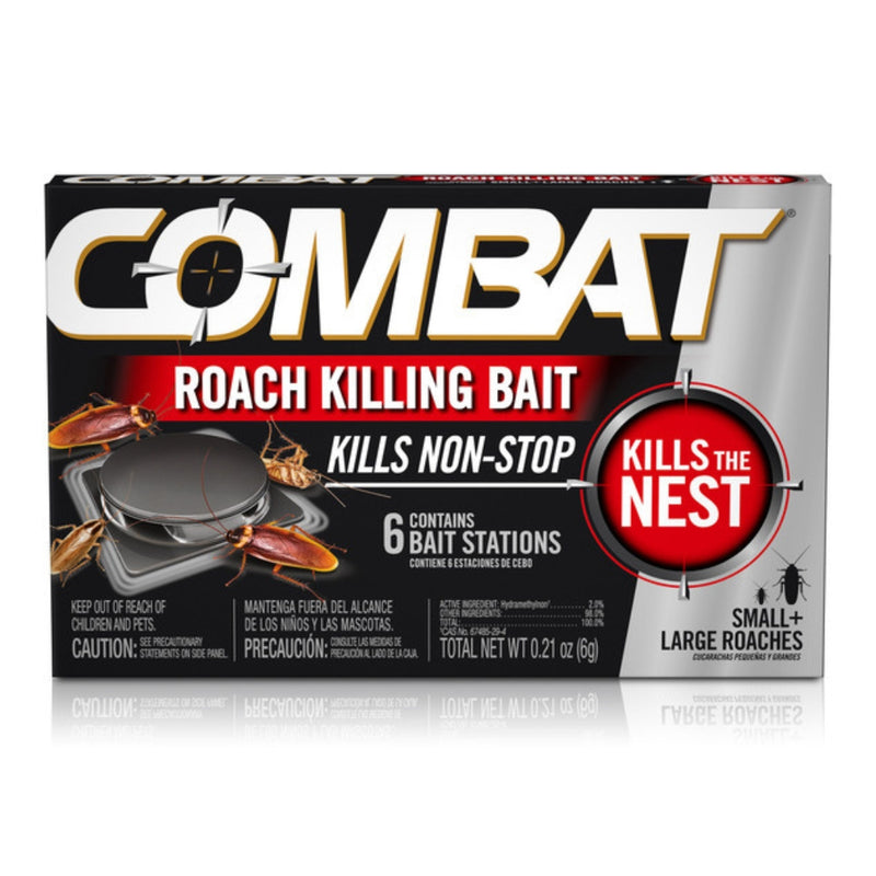 Combat Roach Killing Bait Stations for Small & Large Roaches, 6 Count