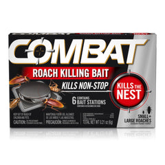 Combat Roach Killing Bait Stations for Small & Large Roaches, 6 Count