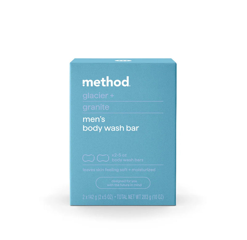 Method Men's Bar Soap, Glacier + Granite, 5oz, 2 Count