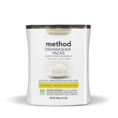 Method Dishwasher Packs, Plant & Mineral-Based, Lemon Mint, 30 Count
