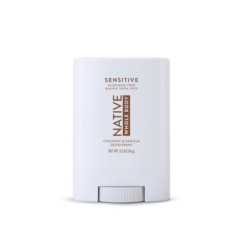 Native Sensitive Whole Body Deodorant, Coconut & Vanilla, Travel Size, 0.5oz, 6-Pack