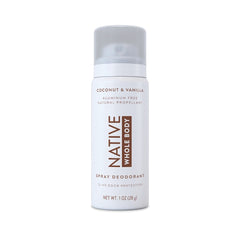 Native Whole Body Deodorant Spray, Coconut & Vanilla, Travel Size, 1oz, 6-Pack