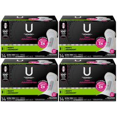 U by Kotex Teen Ultra Thin Pads With Wings, Heavy, 14 Count
