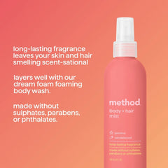 Method Body + Hair Mist, Jasmine & Sandalwood, 8oz