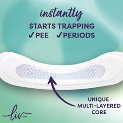 Liv by Kotex Daily Use Pee & Period Everyday Liners, Extra Coverage, 50 Count