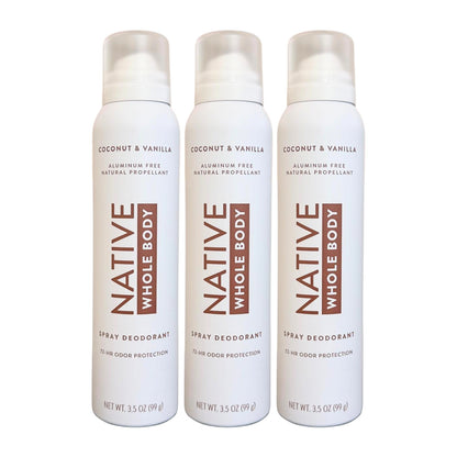 Native Whole Body Deodorant Spray, Coconut & Vanilla, 3.5oz -