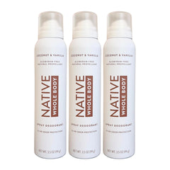 Native Whole Body Deodorant Spray, Coconut & Vanilla, 3.5oz