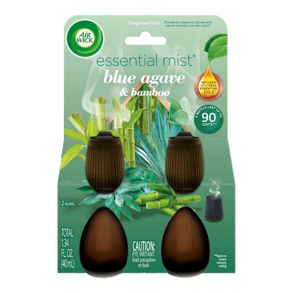 Air Wick Essential Mist Refill, Blue Agave & Bamboo, 0.67oz, 2 Count -