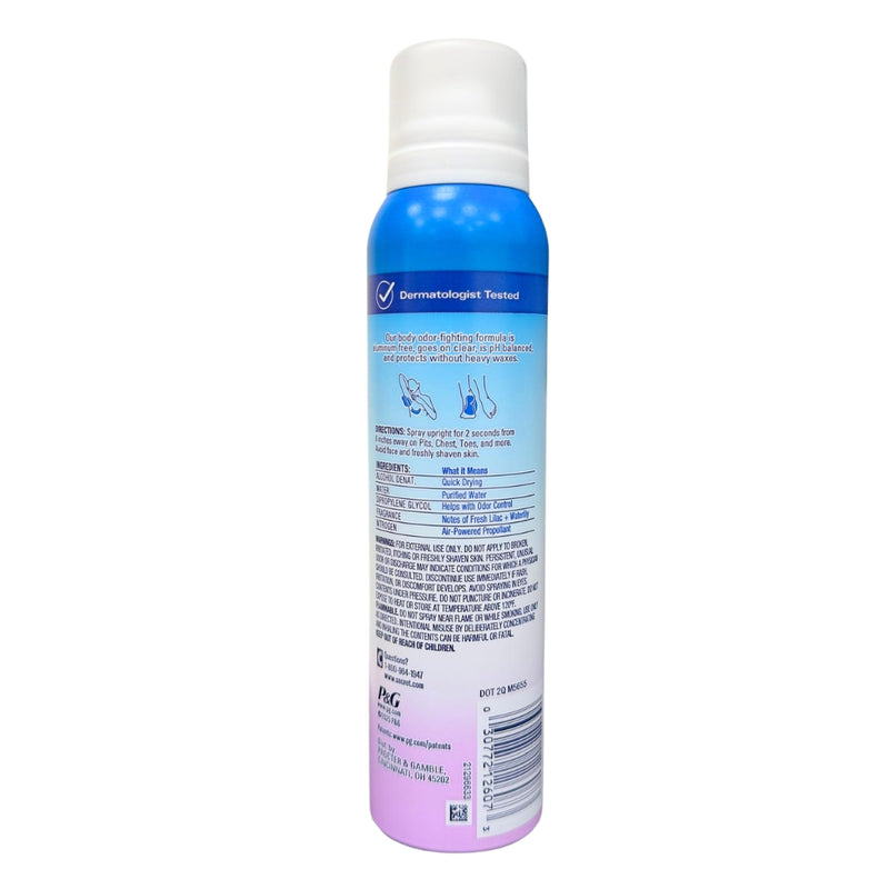 Secret Cooling Whole Body Deodorant Spray, Lilac + Waterlily, 3.5oz